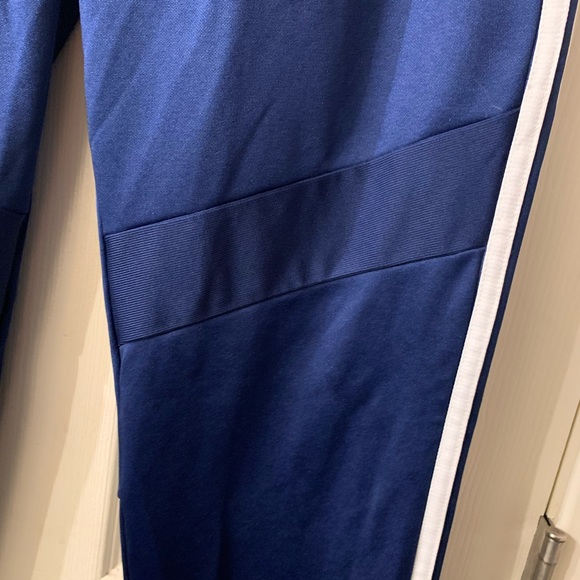 Adidas Track Pants with Zipper Bottoms Blue with White Stripe Size M EUC Joggers - Picture 3 of 12